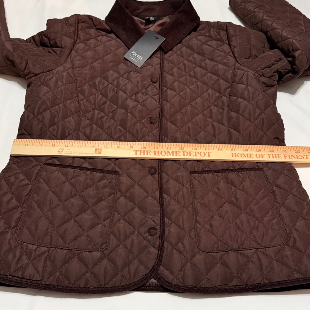 Jones New York Chocolate Quilted Puffer Jacket L NWT soft - Picture 6 of 7